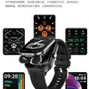 Newly upgraded multifunctional dual Bluetooth earphones, ultra-thin flip cover, NFC call payment, multifunctional TWS smart watch 2-in-1 sports blood pressure and blood oxygen sports new model, Supreme Edition - black and thick, offline payment + NFC access control, smart dual earphones music, call payment