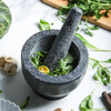 Sheli retro kitchen household grinder stone mortar manual garlic pounder masher pestle garlic masher granite pestle