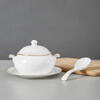 Guotao bone china beauty shop health porridge bowl small stew cup dessert bowl bird's nest bowl soup bowl with lid ceramic Buddha jumping over the wall soup cup gold-rimmed shark fin stew cup + plate + spoon (310 ml)
