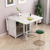 Supai dining table retractable folding dining table for home modern simple table and chair combination small apartment sideboard home dining table A style white marble 1.3m