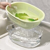 The Legend of the Pot Double-layer Hollow Fruit Basin Washing Fruit Drain Basket Household Fruit Basket Creative Plastic Washing Basket Kitchen Sink Basin Ordinary Style - Yellow Small Size