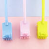 Hasdick HK-8035 thickened plastic long handle double-sided soft bristle cleaning toilet brush bathroom curved crevice brush 10 random colors