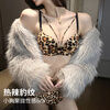 Modal Sexy Leopard Print Small Breasts Make Big Breasts Push Up Underwear Women's Anti-Sagging Big Breasts Make Smaller Seamless Bra Leopard Print Suit 75A 75B Thickness 1.5cm Recommended 34B