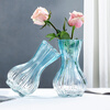 Shengshi Taibao glass vase transparent plant vase hydroponics living room ornaments color gradient blue garlic