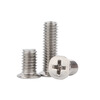 Creaby304 stainless steel cross small countersunk head screws flat head bolts small head diameter machine wire screws large flat head small screws M4*6 head 6.0 50 capsules