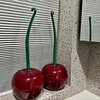 Cherry Toilet Brush Base Bathroom No Dead Angle 2024 New Creative Long Handle Plastic Soft Bristle Cleaning Brush Set Cherry Toilet Brush 1 Pack