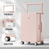 KIKITO wide trolley suitcase for male and female college students 2024 new password PC lightweight travel boarding large capacity trolley case Sakura Pink 24 inches, suitable for medium and long distance travel of 3-7 days