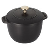 Staub French imported enamel cast iron pot double-eared soup pot frying pot rice cauldron black 16cm 1004163