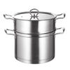 Billion Bear extra thick 316 stainless steel steamer gas stove double-layer soup pot household food-grade electric steamer stew and steam all-in-one double-layer soup steamer steel handle 28cm 11 inches