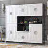 Pupan European sideboard multifunctional kitchen cupboard wine cabinet living room wall integrated cabinet storage cabinet storage cabinet E style warm white 120+ European door