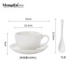 Mongdio European Ceramic Coffee Cup and Saucer Home Latte Cup Large Capacity 300ml Latte Art Cup and Saucer Set White 300ml