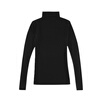 Yaoyi Bottoming Shirt Women's 2025 Spring and Autumn Solid Color Stretch Long Sleeve Half Turtle Collar Mesh Slim Fit Versatile Commuting T-Shirt Top Black L