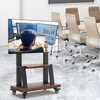 TAZD mobile TV stand (32-100 inches) universal floor-standing TV rack TV cart video conferencing all-in-one display art imitation wood grain shelf 32-75 inches stable upgrade for home and business dual-use