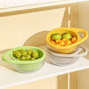 AISHUBEI double-layer handle drain basket kitchen household creative portable fruit and vegetable drain basket fruit and vegetable washbasin double-layer drain basket green