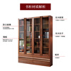 Tiantan furniture bookcase, environmentally friendly solid wood elm board wood combination bookcase, glass door bookcase, modern new Chinese style bookcase, three doors, length 1190mm, width 325mm, height 2100mm