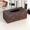 Paper drawer leather PU tissue box Creative tissue box European napkin storage box customized LOGO