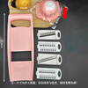 Special statement: Household multi-functional potato shredded knife, sliced, kitchen wiper, scraped, coarsely grated, garlic shredder, grater, 6-piece set, pink shredder