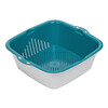 Camellia vegetable sink drain basket plastic double-layer kitchen fruit plate thickened multi-functional sink leaking basin rice basket large double-layer (wash vegetables) blue