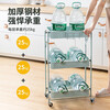 Chuidahuang three-layer storage rack, installation-free folding storage cart, multi-functional shelf storage rack, floor-standing rack, light green
