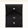Second-hand 99 new unused full set of Hermes Hermes light blue card holder folding women's wallet card holder 99 new Hermes Calvi card holder black D-engraved