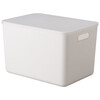 Kaixinyi White Storage Box Desktop Cosmetics Clothes Miscellaneous Organizing Box Household Plastic Storage Basket Short Large Size - No Cover 36.5*26*8cm