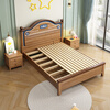 Yingyuan solid wood children's bed boys and girls bedroom bed teen student single bed American gold wire sandalwood storage bed solid wood bed 1500mm*2000mm frame structure