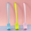 Hasdick HK-8035 thickened plastic long handle double-sided soft bristle cleaning toilet brush bathroom curved crevice brush 10 random colors