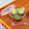 Disposable bowl Crystal bowl Thickened disposable lunch box Aviation bowl Hard plastic ice powder soup bowl Transparent dessert bowl Disposable tableware set 300ml crystal bowl + cup + PS spoon + bone plate (100 sets)