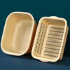 Detif rectangular plastic oversized sink drain basket two-piece set household large thickened square basin kitchen fruit basket small drain basket golden milk coffee