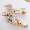 Julihui punch-free wall storage rack wall-mounted one-word partition living room suspended storage shelf bookshelf wall shelf walnut color 30*12 upgraded and thickened