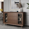 Shanlang solid wood sideboard living room tea cabinet restaurant storage cabinet storage cabinet home wine cabinet multi-functional kitchen bowl cabinet 0.84 m sideboard walnut color installation included