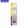 FROG adult soft-bristle toothbrushes, 3 pieces, soft and soft bristles for deep cleaning of gums (random color)