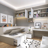 Sofia's whole house customized tatami bed, modern and simple second bedroom furniture, wall cabinet, tatami small wardrobe combination, customized transfer, customized gold
