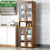 Trojan with door floor-standing kitchen rack storage household storage simple multi-layer dish cabinet sideboard spice cabinet kitchen utensils transparent door 60cm long - seven layers (four doors)