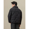 GXG Men's Casual Embossed Stand Collar Warm Short Down Jacket Black 2 XL