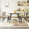 Romantic element full base natural slate dining table bright pure white home small apartment minimalist light luxury family dining table table four chairs (solid wood fiber full base) 130cm *80cm*75cm