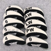 Golf iron set, club set, club head cover, men's and women's protective cover, small window hat cover, transparent ball head cover, pxg, black and white, double set, 10 pieces
