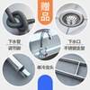 Commercial stainless steel sink kitchen single and double sink with bracket platform dishwashing hand basin canteen home economical 175*60*80 double pool left platform