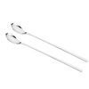 LUCUKU 304 stainless steel long-handled coffee stirring spoon, baby feeding complementary food, small spoon for stirring milk powder, 2 pieces