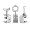 Jinggong (JINGGONG) 304 stainless steel tiger clip buckle C-type U-shaped clamp steel pipe square clamp hand-tightening ring opening clamp opening 45 mm (304 external hexagon)
