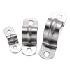Jinggong 304 stainless steel pipe clamp horse riding pipe bracket pipe buckle throat hoop water pipe clamp U-shaped pipe clamp hoop saddle M32 10 pieces