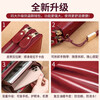 Kuqi Kangaroo 2025 new brand wallet women's long genuine leather handheld mobile phone large capacity card holder integrated change ID burgundy (double zipper version) anti-theft brush