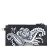 Anna by Anuschka wallet women hand painted peonies and flowers black