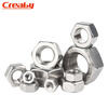 Creaby304 stainless steel hexagonal nut 201/316 hexagonal nut fine tooth anti-thread screw cap large national standard DIN934 M8 (15 pieces) 304 material