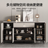 Huili's slate sideboard modern minimalist living room kitchen cabinet household sundries against the wall integrated storage entrance cabinet 80*35*90 smoked oak + earl gray installation not included