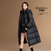Yaya (YAYA) Tong Liya same style puff long down jacket for women 2024 new style over the knee northeast thickened extreme cold casual jacket black L 165