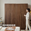 Womu solid wood wardrobe modern simple double door large wardrobe home black walnut bedroom storage cabinet single partition HHT-301-01