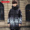 Yaya (YAYA) new national standard down jacket for men and women, winter thickened warm hooded mid-length loose coat for young couples