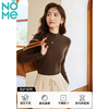 NOME Half Turtle Collar German Velvet Bottoming Shirt Women's New Thermal Underwear Plus Velvet Heating Top Autumn and Winter White L