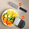 Le Yingfan corrugated knife cutting artifact wolf tooth potato knife wavy knife stainless steel slicing potato flower knife multifunctional kitchen upgraded multifunctional wolf tooth potato cutter 3 large